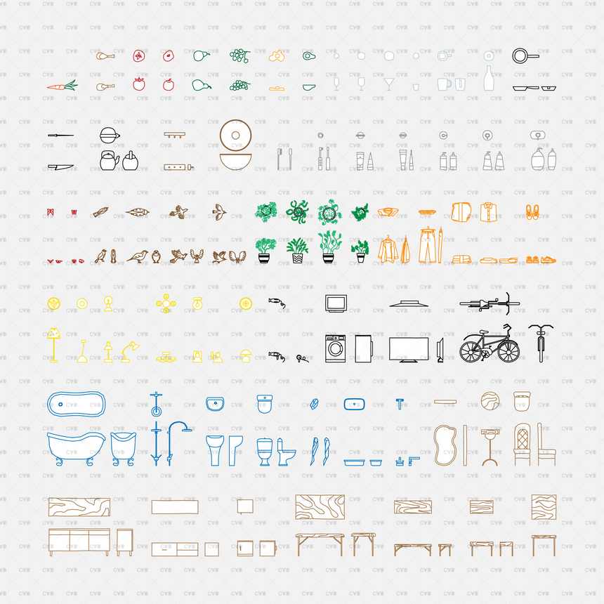 CAD and Vector Junya Ishigami Drawings Template (250 Blocks)