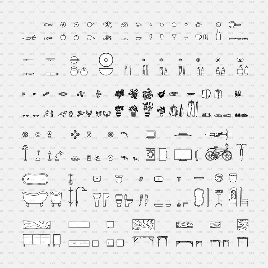 CAD and Vector Junya Ishigami Drawings Template (250 Blocks)