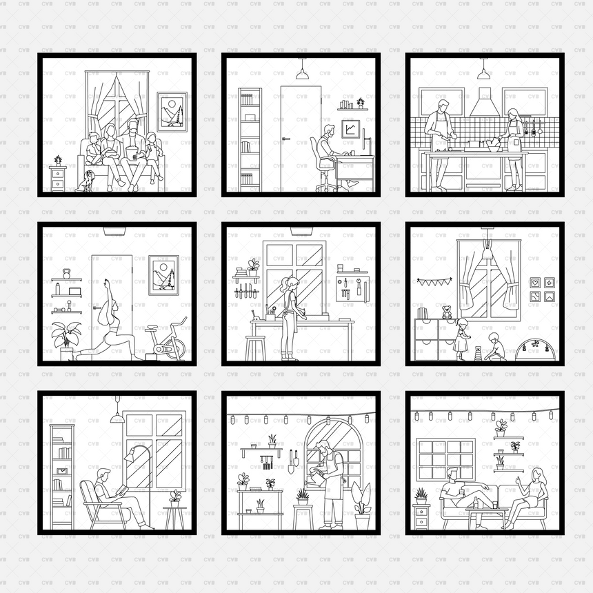 CAD and Vector Home Scenes 01