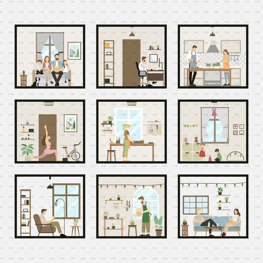 CAD and Vector Home Scenes 01