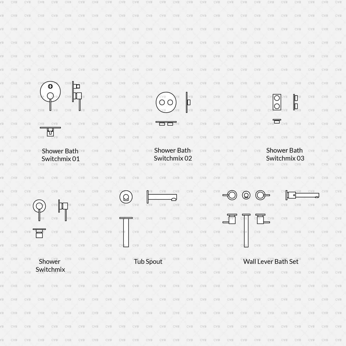 Dynamic CAD Blocks - Bath Kits