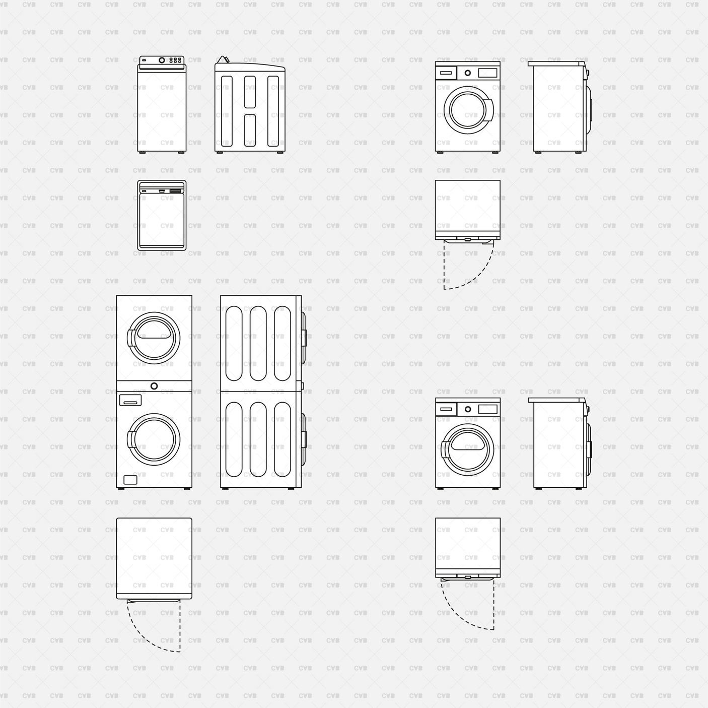 download dynamic cad blocks and vector household equipment laundry and bathroom appliance washing machine