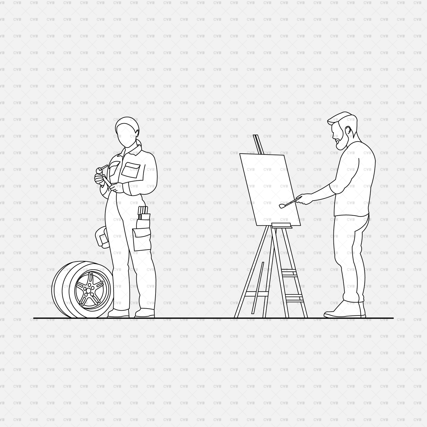 download high quality cad blocks cadasbuilt people diverse professions artist and mechanic