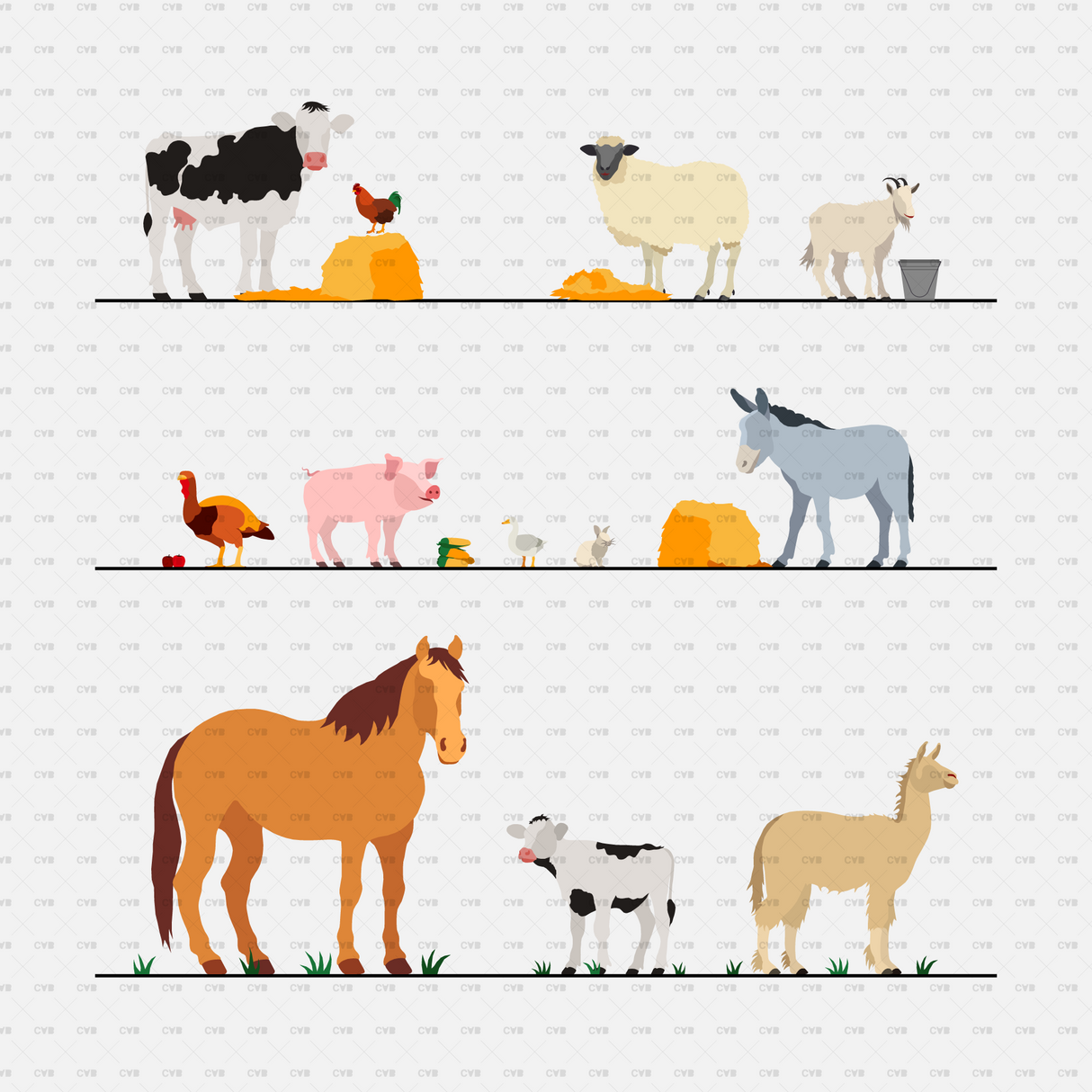 vector farm animals