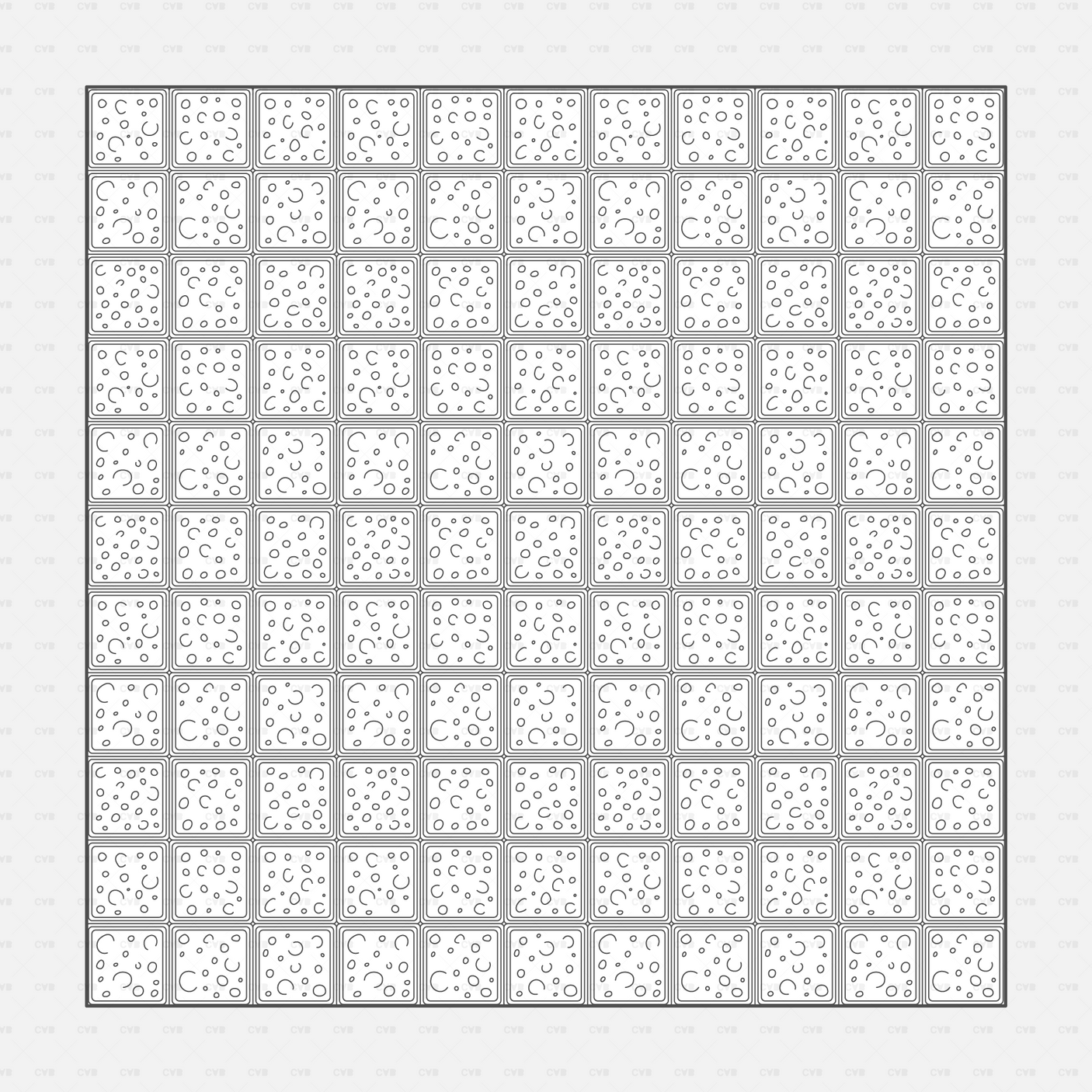 Vector Illustrator Pattern glass blocks CADasbuilt AI SVG — oval chain link lattice, continuous block pattern