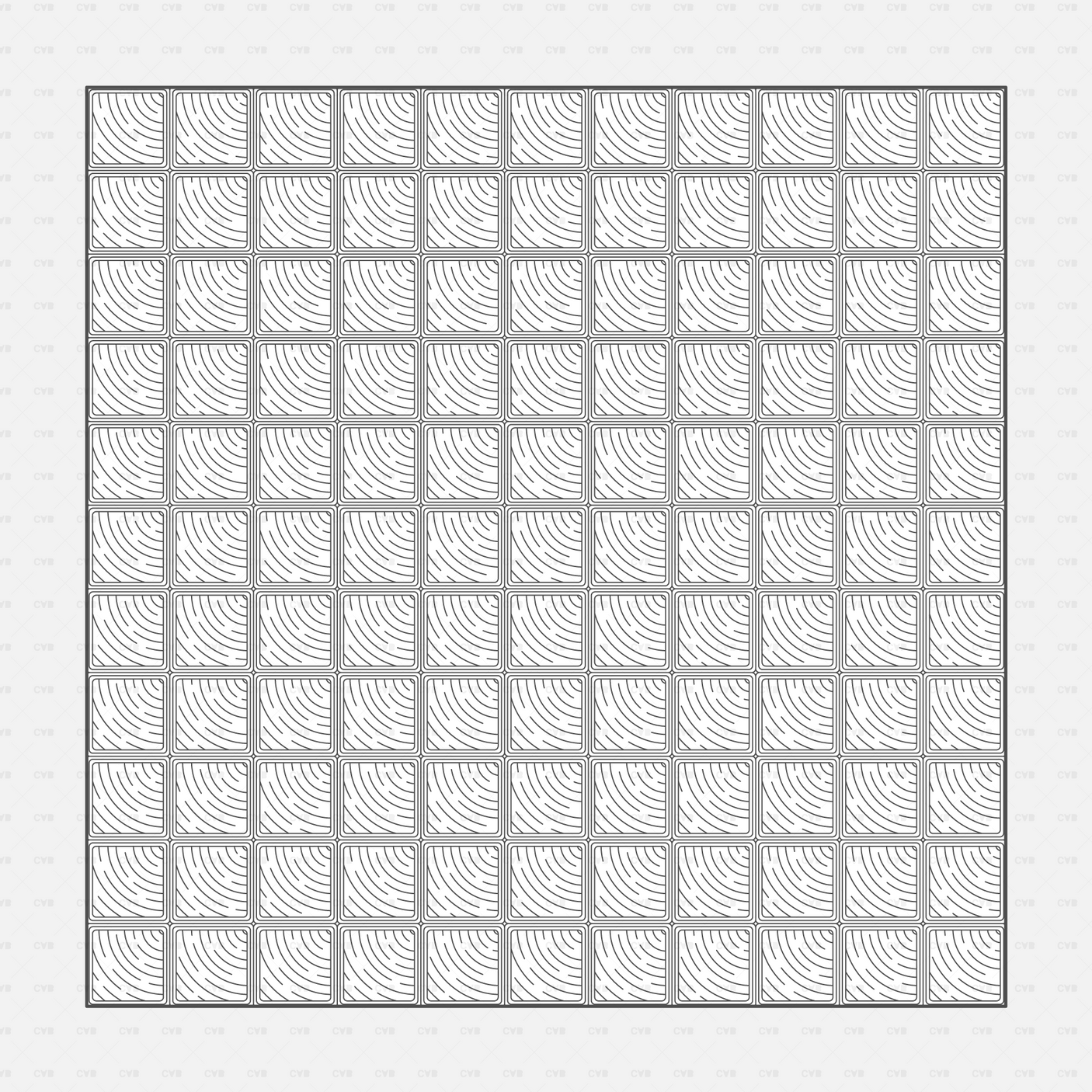 Vector Illustrator Pattern glass blocks CADasbuilt AI SVG — art deco fan grid with layered arcs for block panels