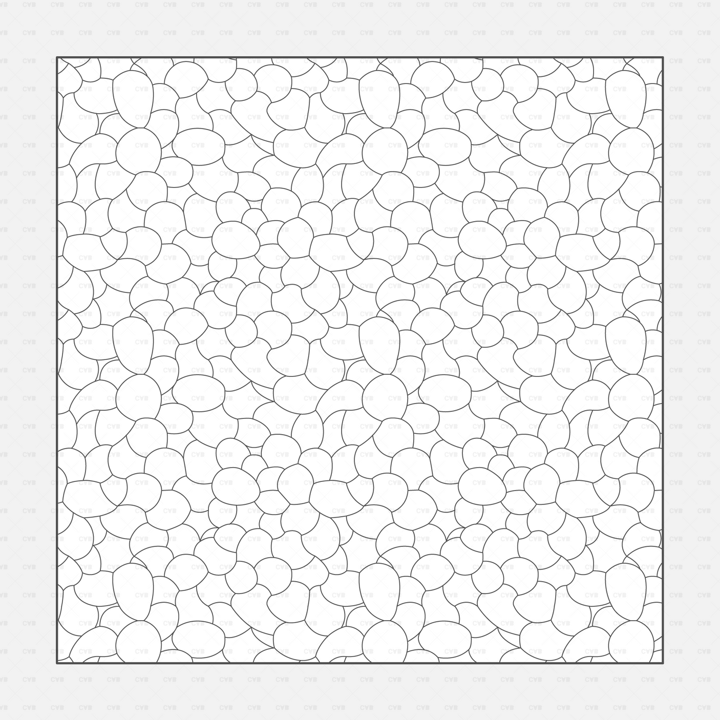 Vector Illustrator Pattern Ground CADasbuilt AI SVG dense rounded stone cluster, seamless cobble mosaic hatch.