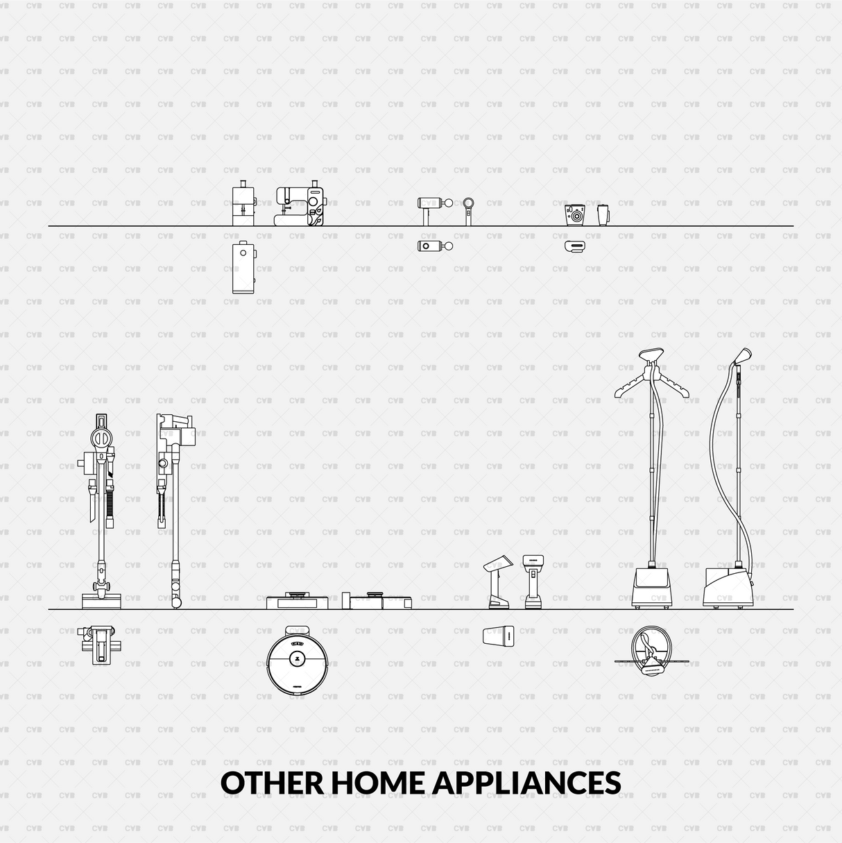 Dynamic CAD Blocks - Household Appliances (400 Blocks)