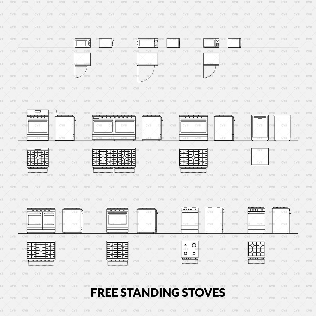 Dynamic CAD Blocks - Household Appliances (400 Blocks)