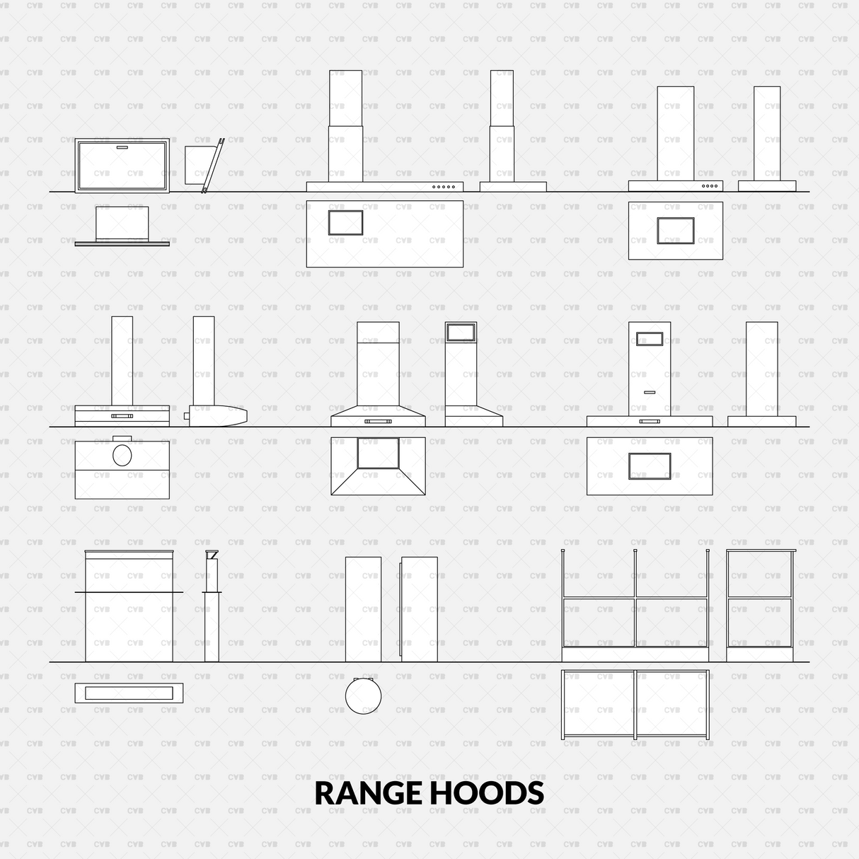 Dynamic CAD Blocks - Household Appliances (400 Blocks)