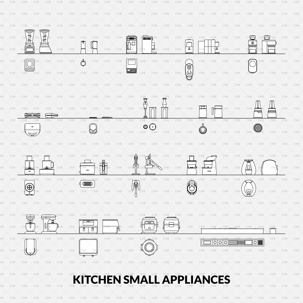 Dynamic CAD Blocks - Household Appliances (400 Blocks)