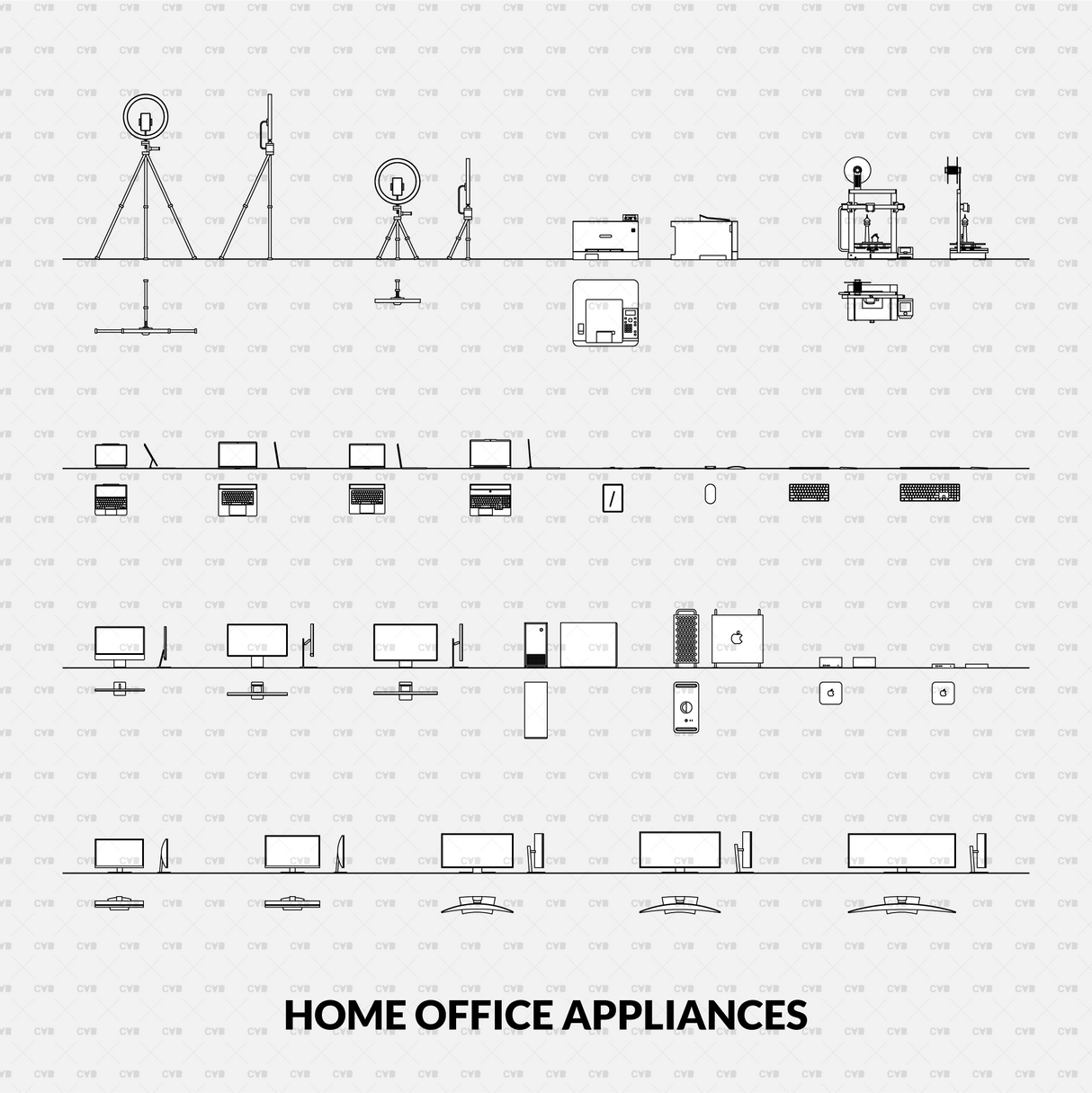 Dynamic CAD Blocks - Household Appliances (400 Blocks)