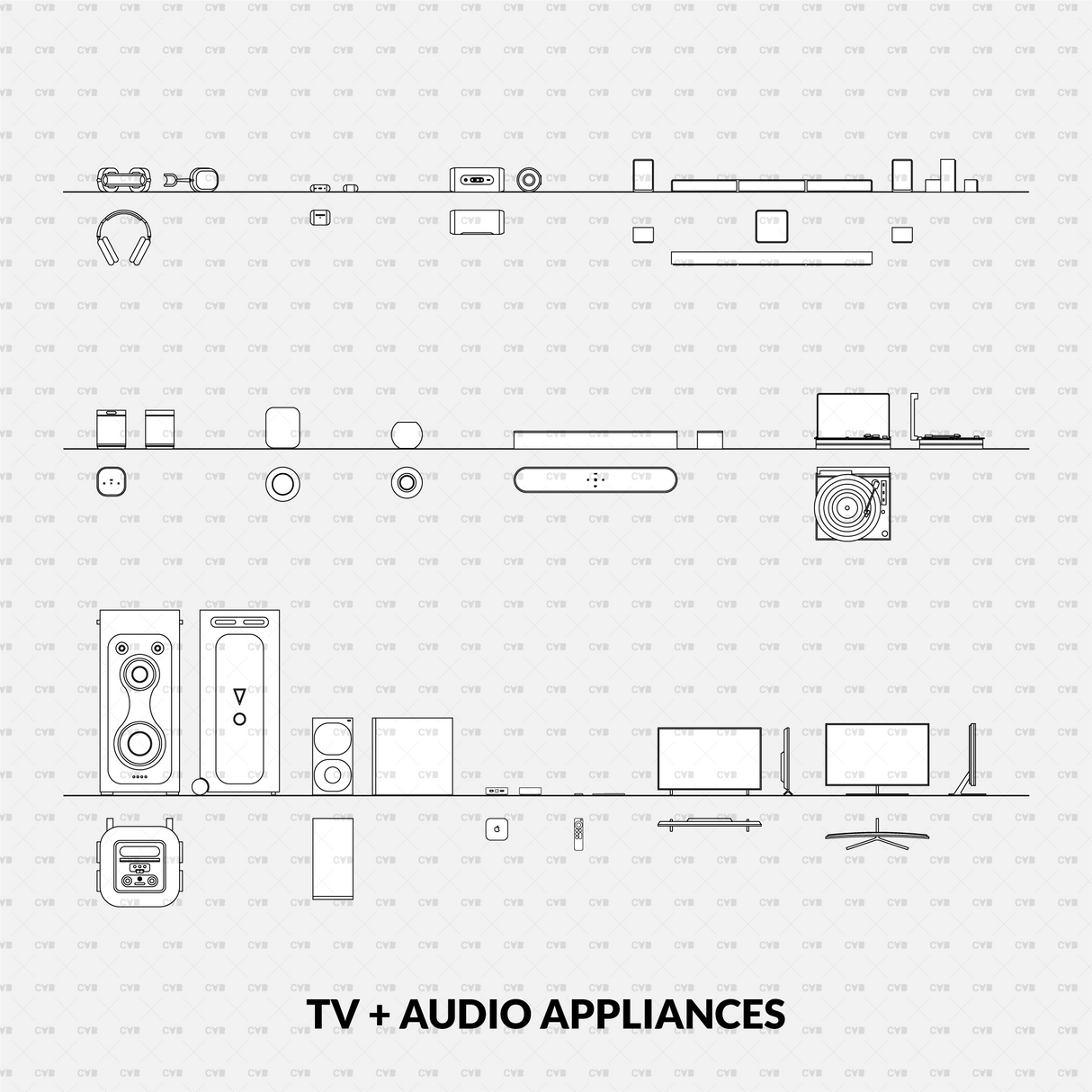 Dynamic CAD Blocks - Household Appliances (400 Blocks)