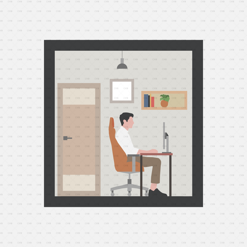 CAD Blocks and Vector Assets - Home Scenes download svg ai dwg home office man working