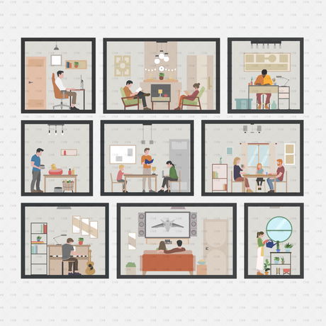 CAD Blocks and Vector Assets - Home Scenes download color