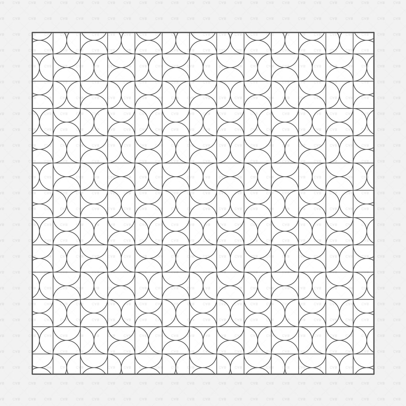Illustrator Pattern Modern Popular Tiles CADasbuilt AI SVG Rounded-Edge Block Grid Composed Of Curved Square Motifs