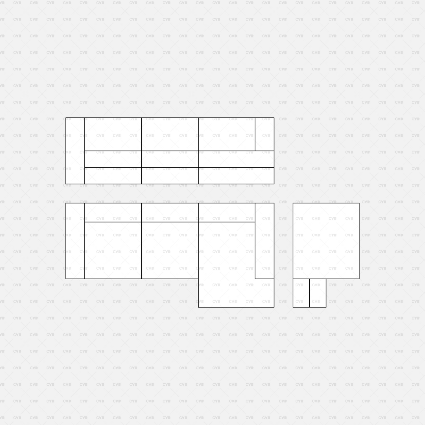 download CAD Dynamic Blocks and Vector Modular Sofa 3-seater sofa
