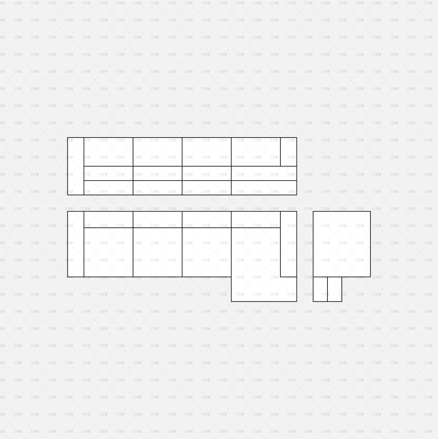 download CAD Dynamic Blocks and Vector Modular Sofa 4-seater sofa