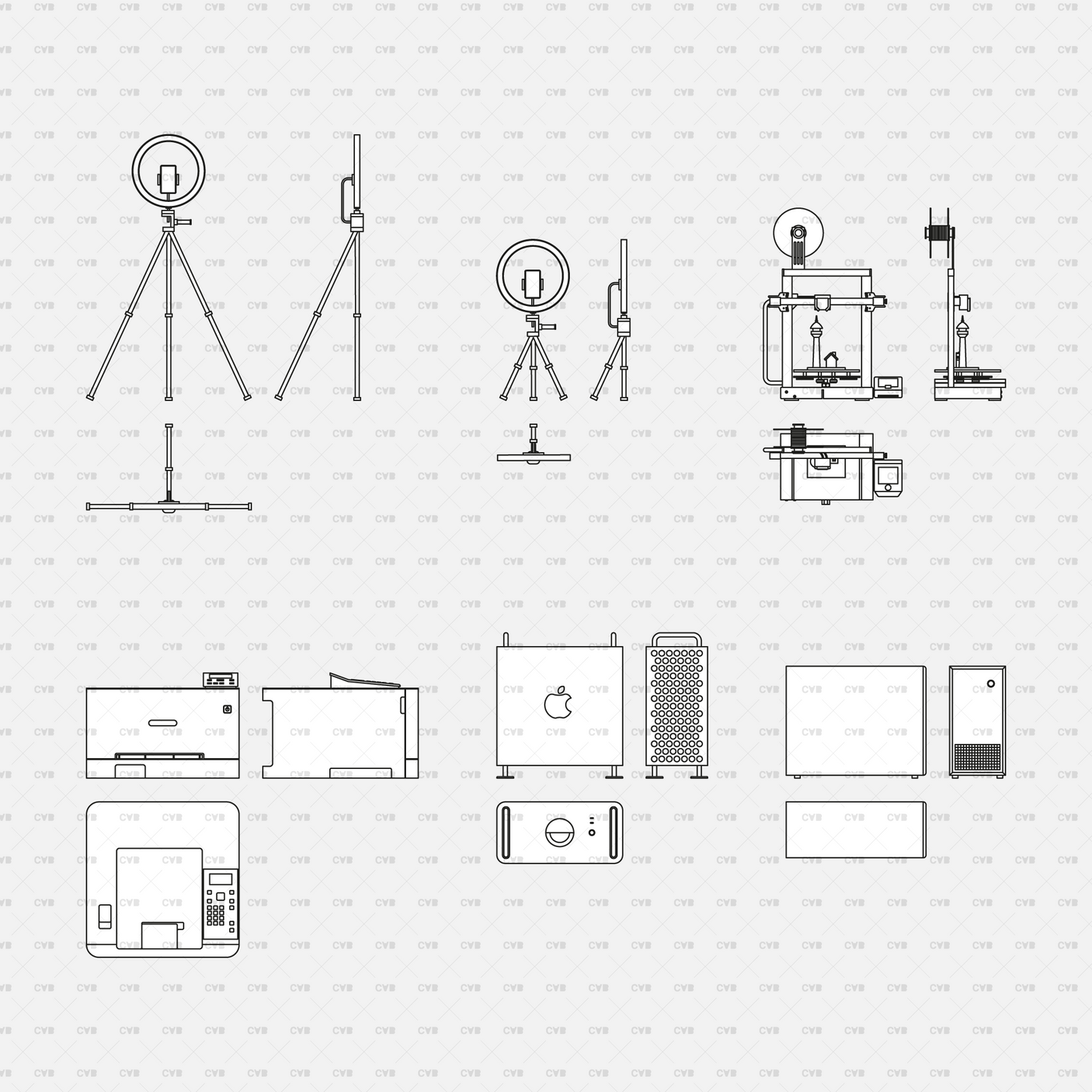 dynamic cad blocks and vector office tech and gadgets