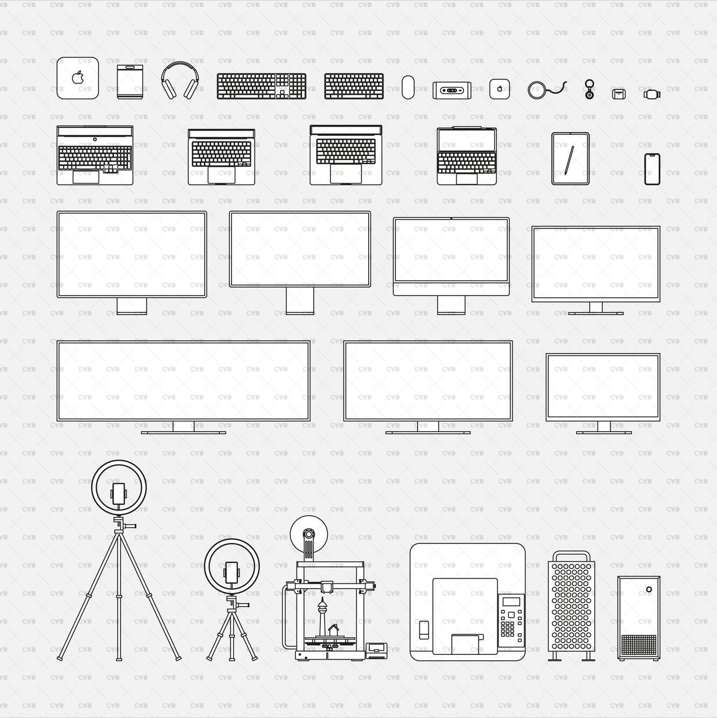 dynamic cad blocks and vector office tech and gadgets