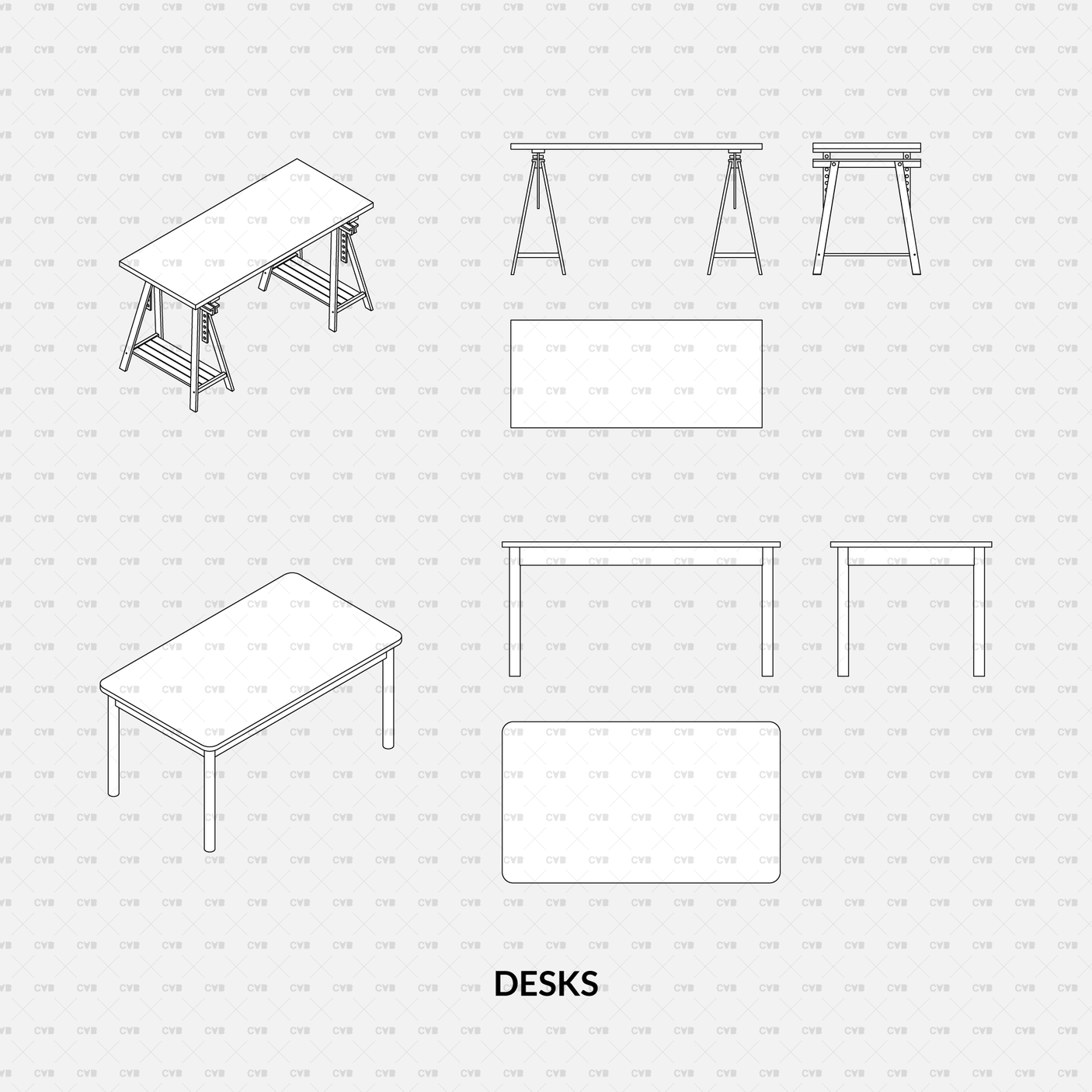 download CAD Dynamic Blocks and Vector IKEA furniture desk