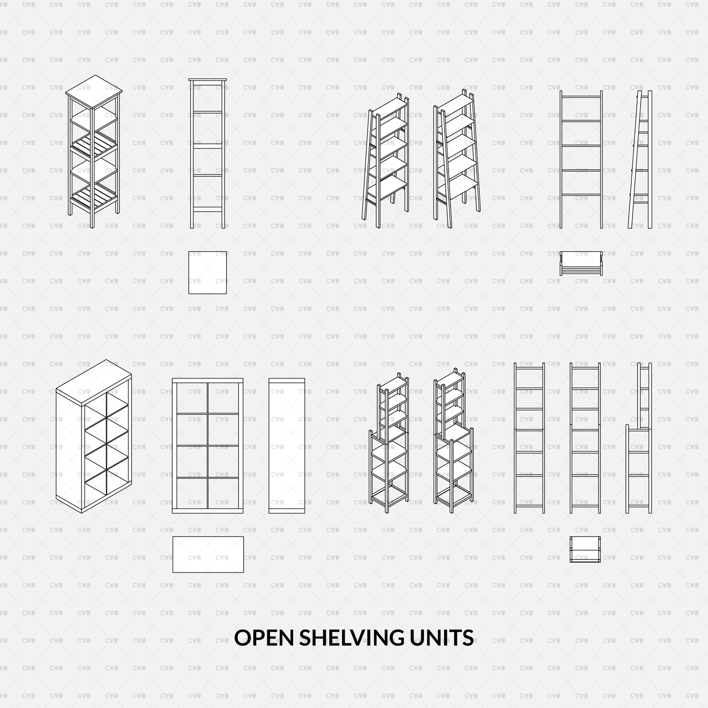 download CAD Dynamic Blocks and Vector IKEA furniture shelving unit