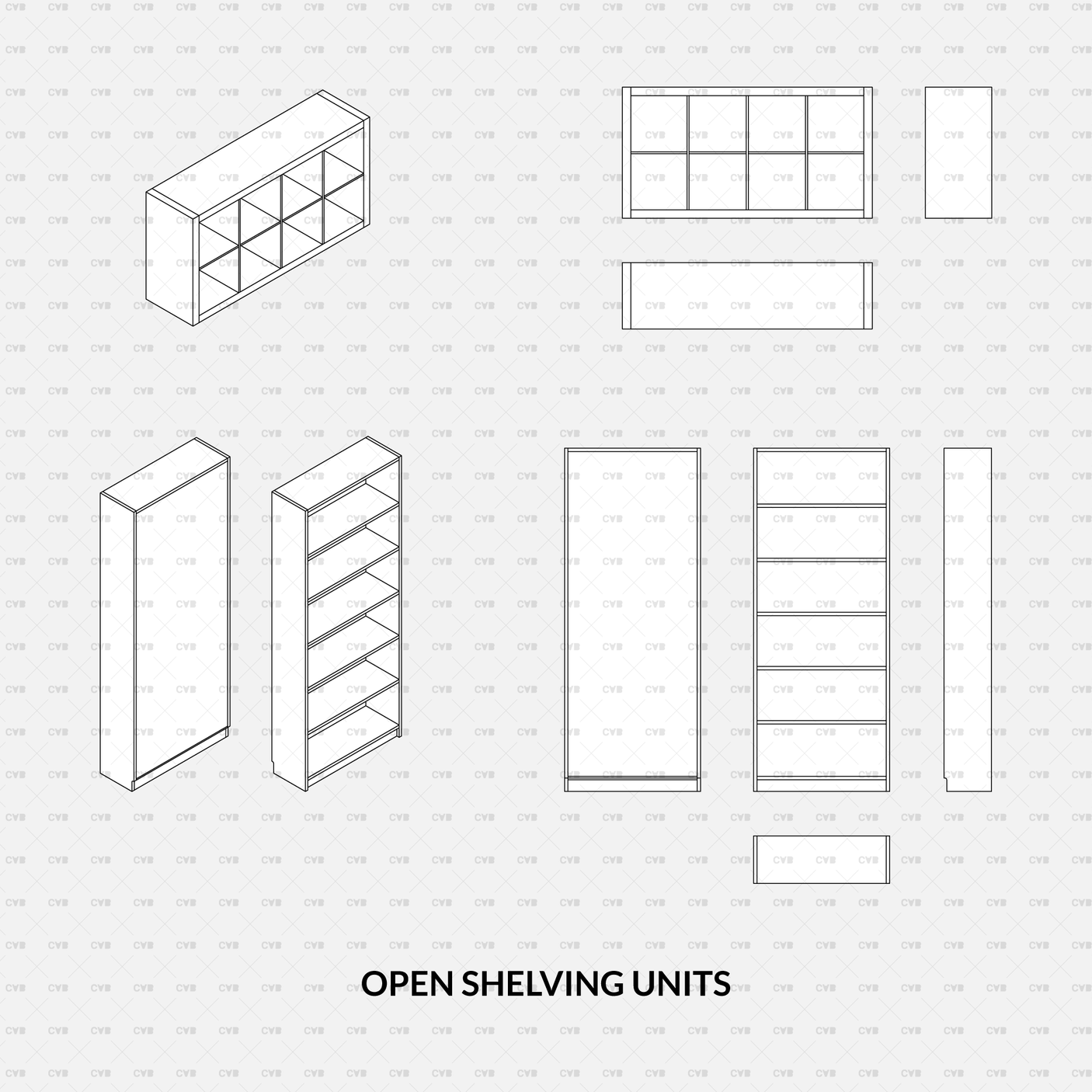 download CAD Dynamic Blocks and Vector IKEA furniture shelving unit