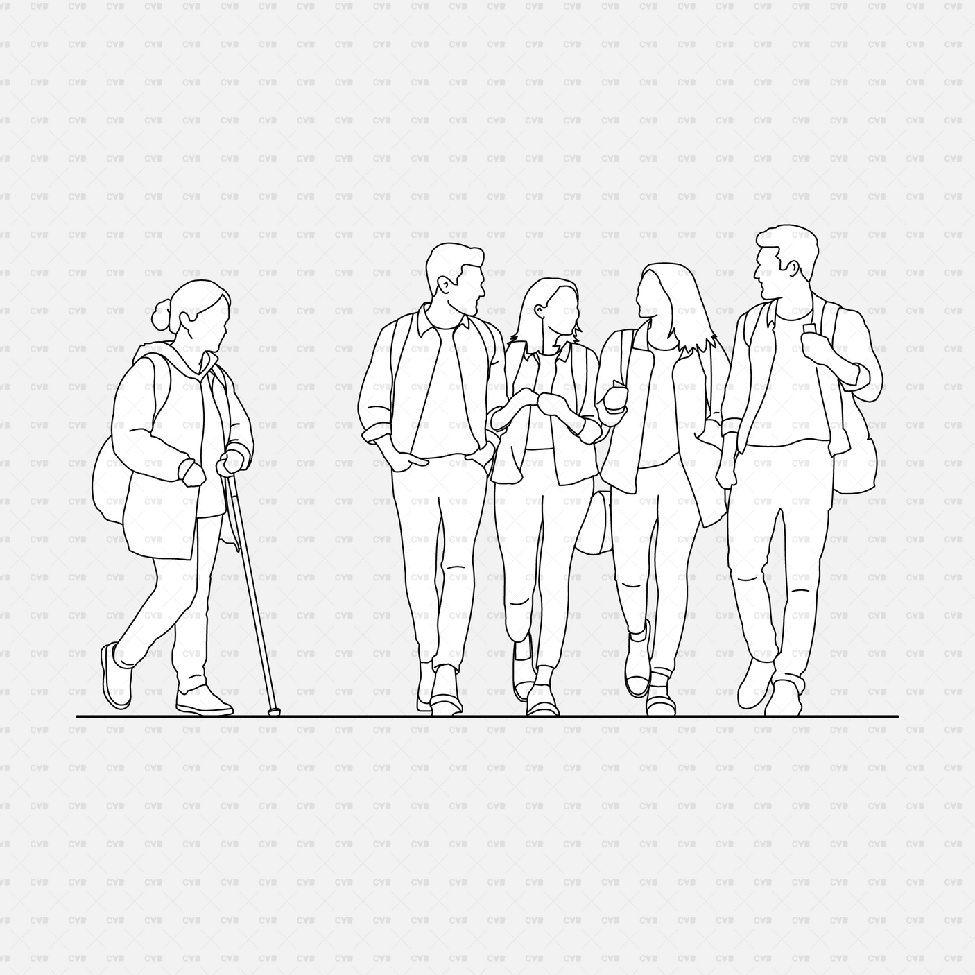 cadasbuilt free download cad vector people walking dwg blocks illustrator groups