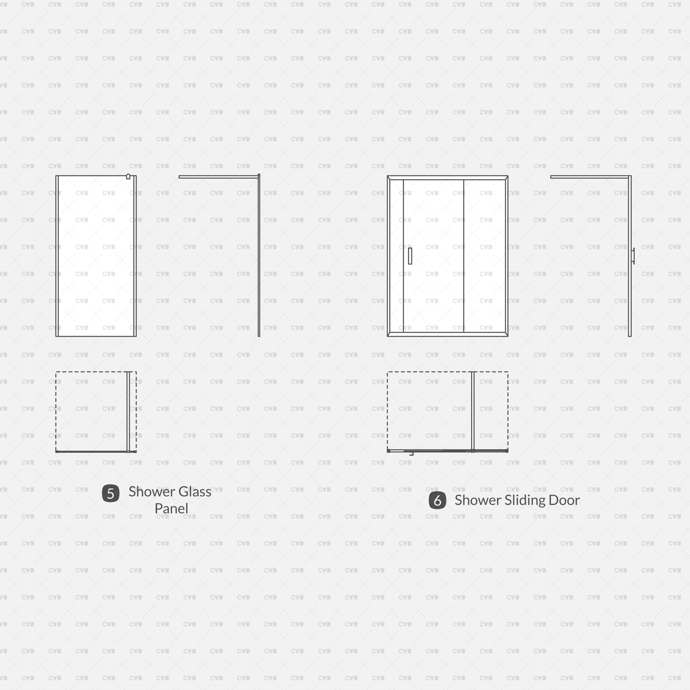 cadasbuilt Download cad blocks dynamic vector shower sliding door shower glass panel