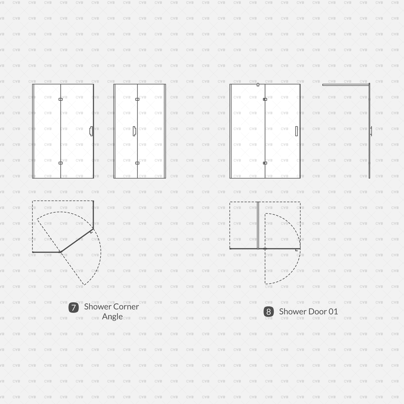 cadasbuilt Download cad blocks dynamic vector shower door corner angle