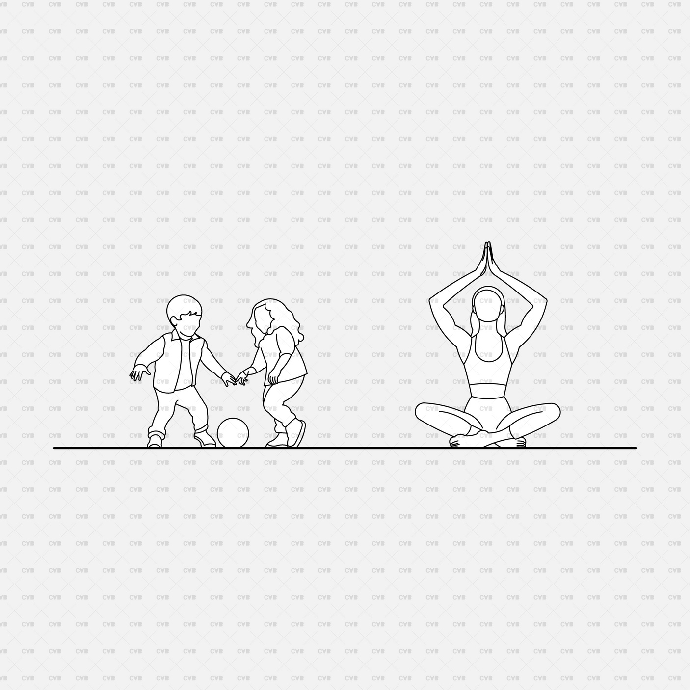 download high quality cad blocks cadasbuilt people exercising yoga