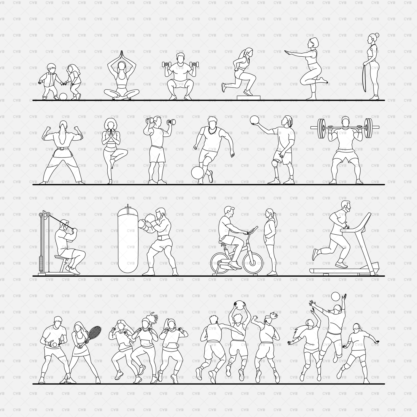 download high quality cad blocks cadasbuilt people exercising