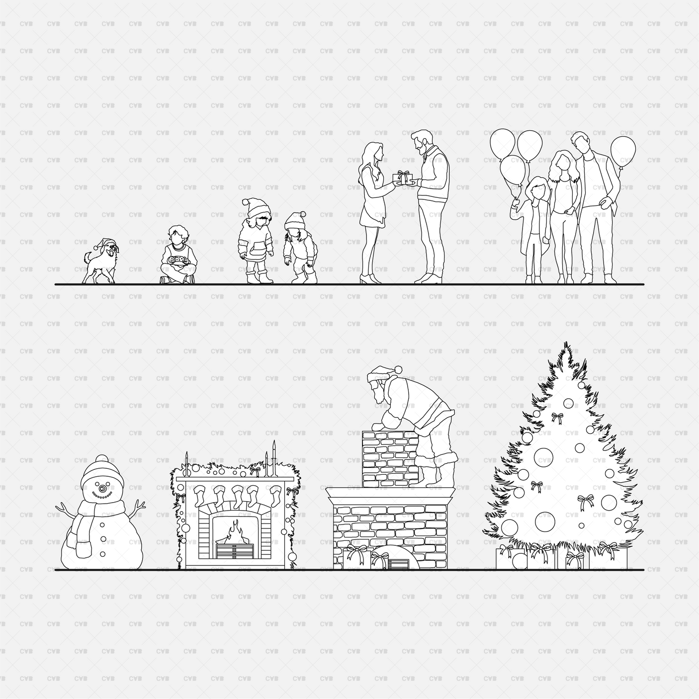 download high quality cad blocks holiday people cadasbuilt