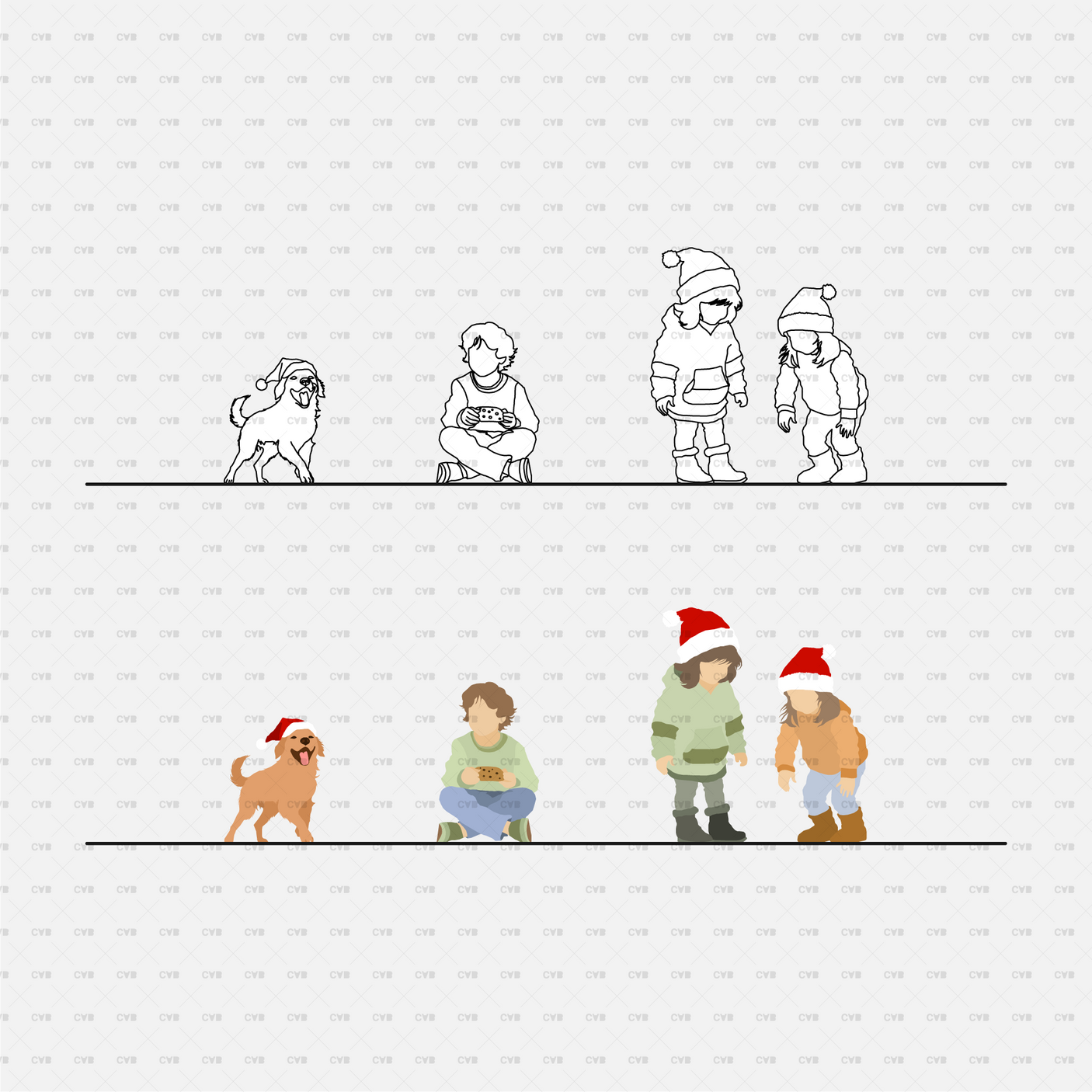 download high quality cad blocks holiday people cadasbuilt pet dog and toddler