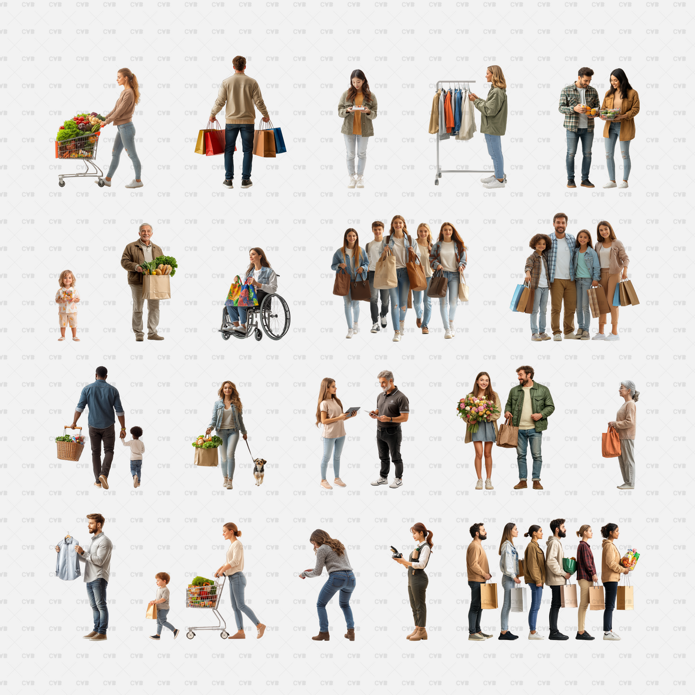 download high quality CAD png cutouts cadasbuilt people shopping