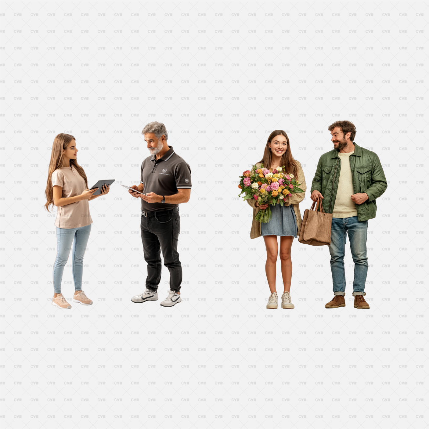 download high quality CAD png cutouts cadasbuilt couple shopping