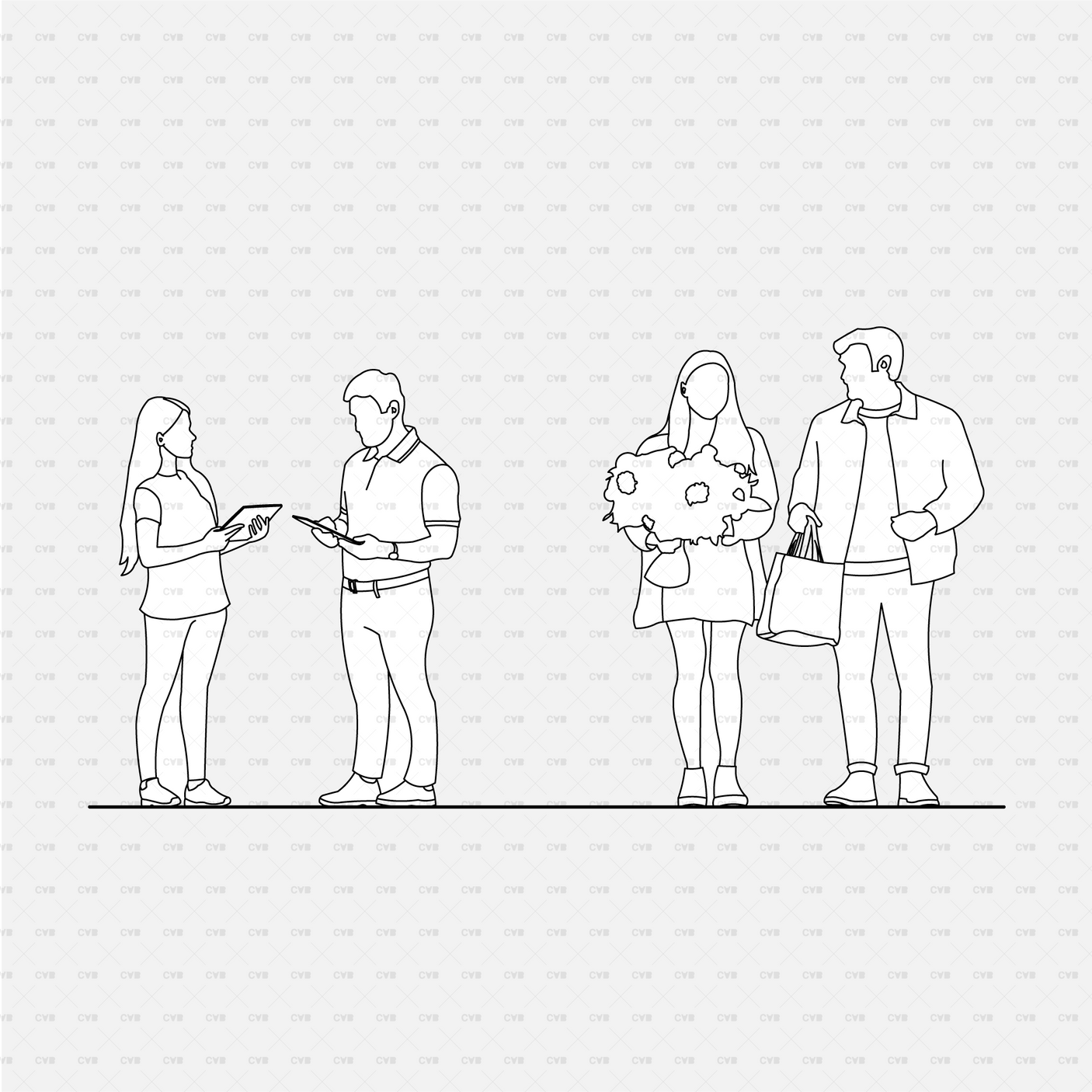 download high quality cad blocks vector cadasbuilt people shopping couple