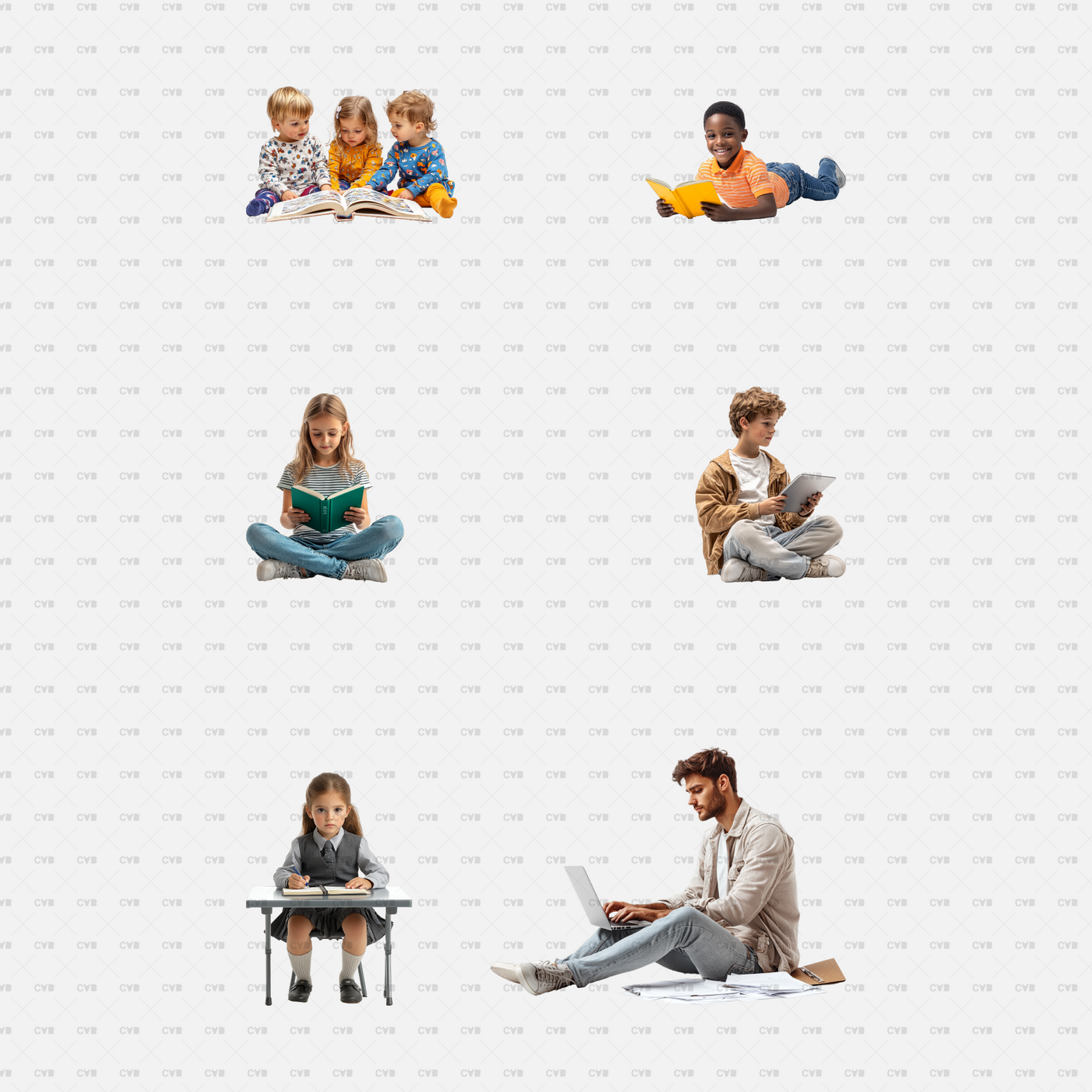 download high quality png cutouts cadasbuilt peaople studying and reading on the floor