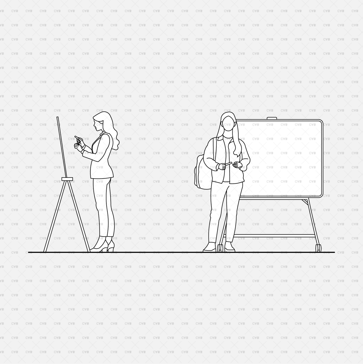 download high quality CAD Blocks and Vectors cadasbuilt people studying and reading whiteboard