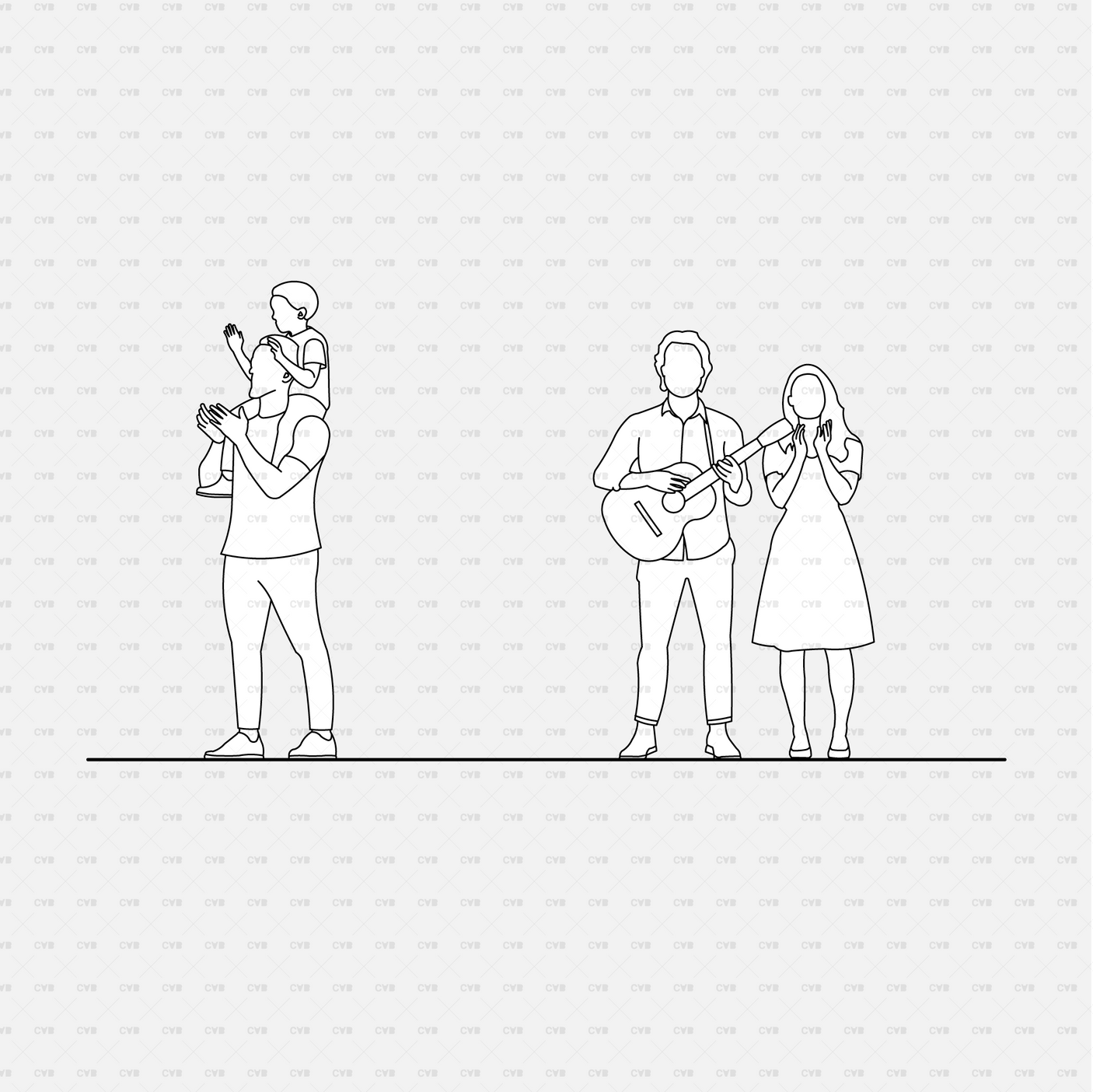 download high quality cad blocks and vector cadasbuilt people at festivals singing