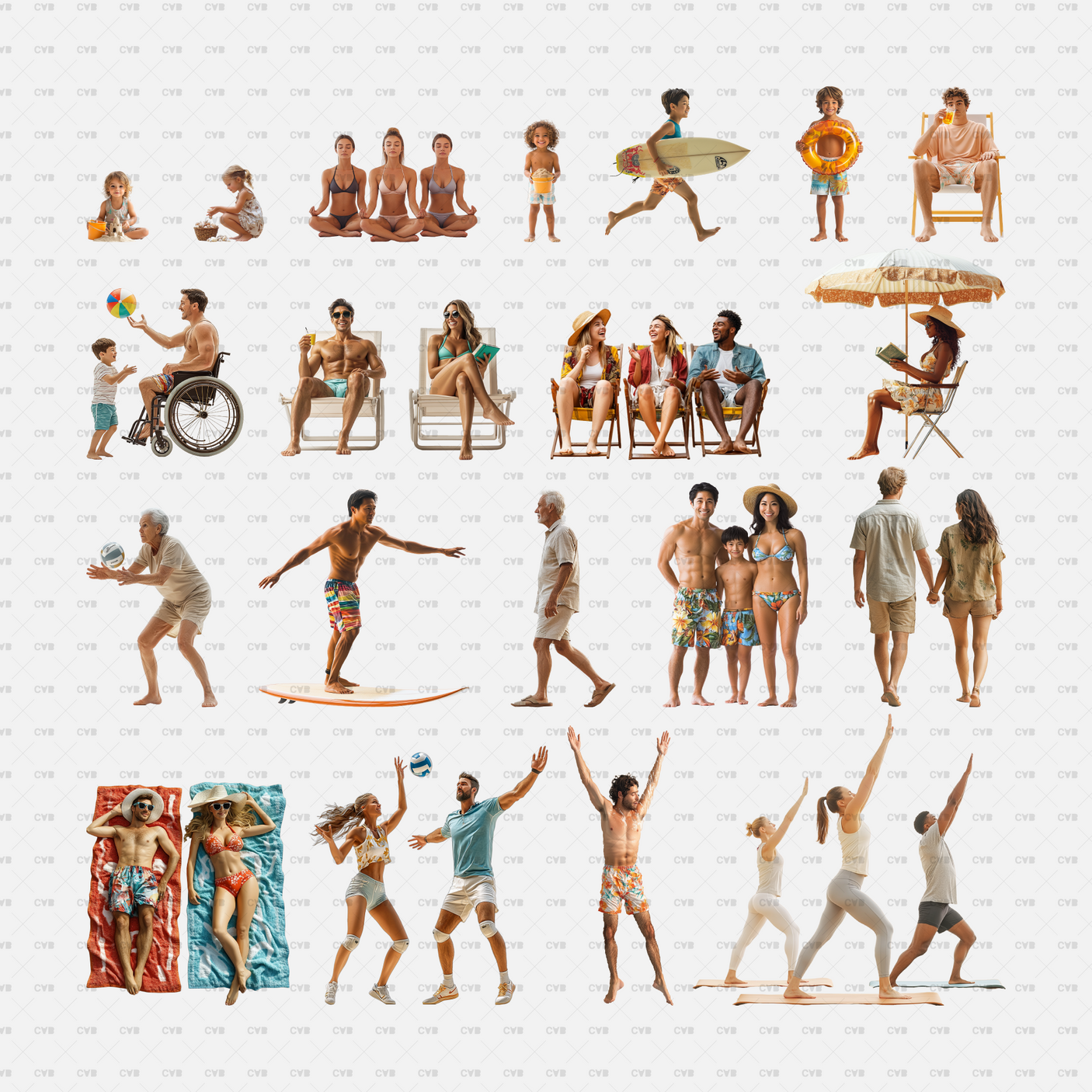 download high quality png cutouts cadasbuilt people at the beach