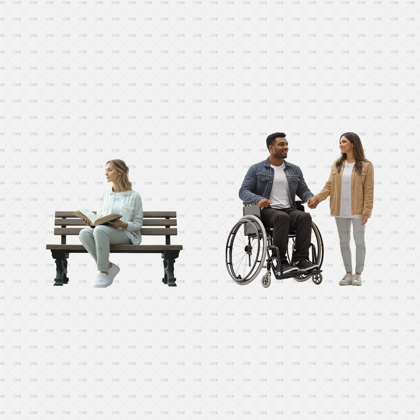 download high quality png cutouts Cadasbuilt people in parks sitting