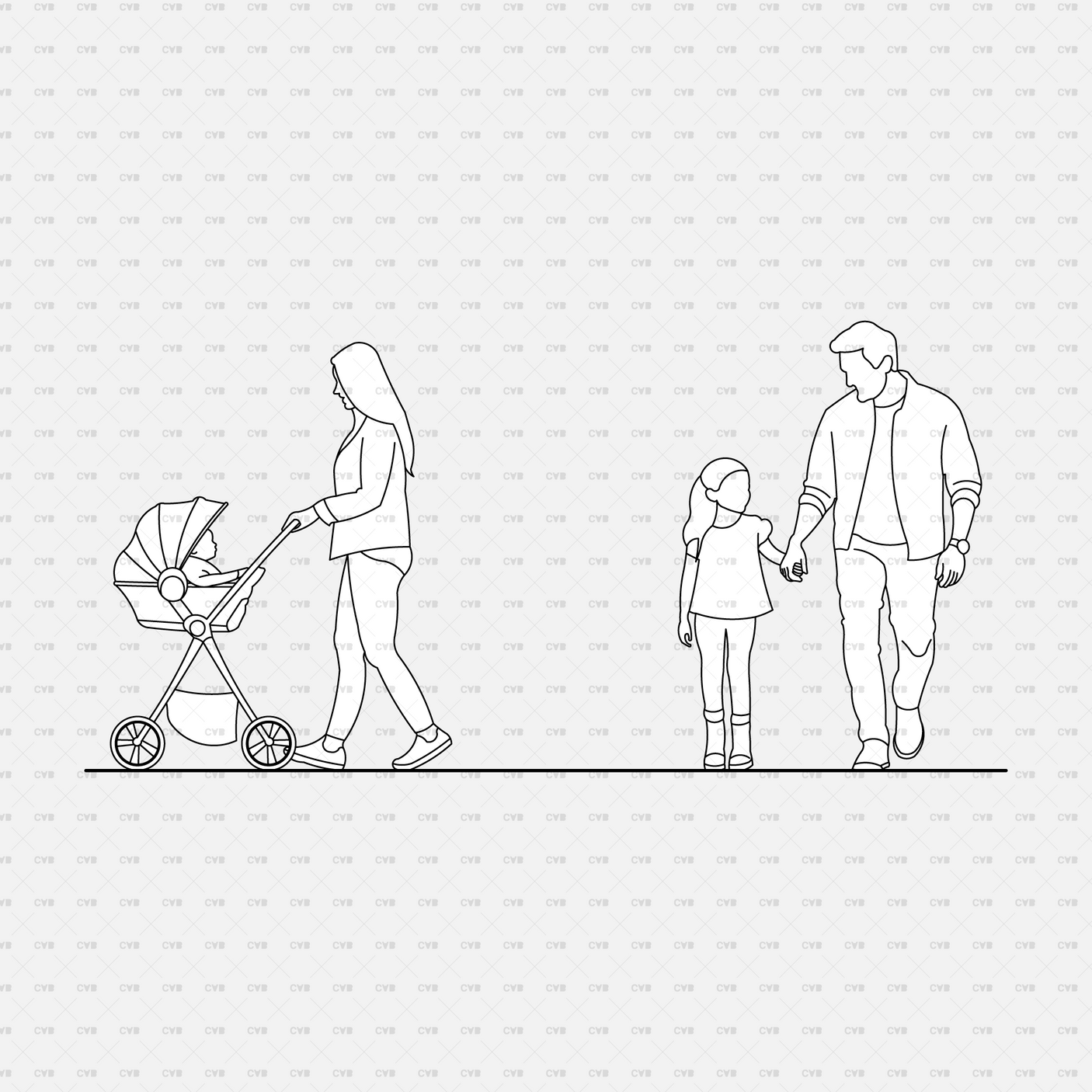 download high quality CAD vector blocks Cadasbuilt People in parks