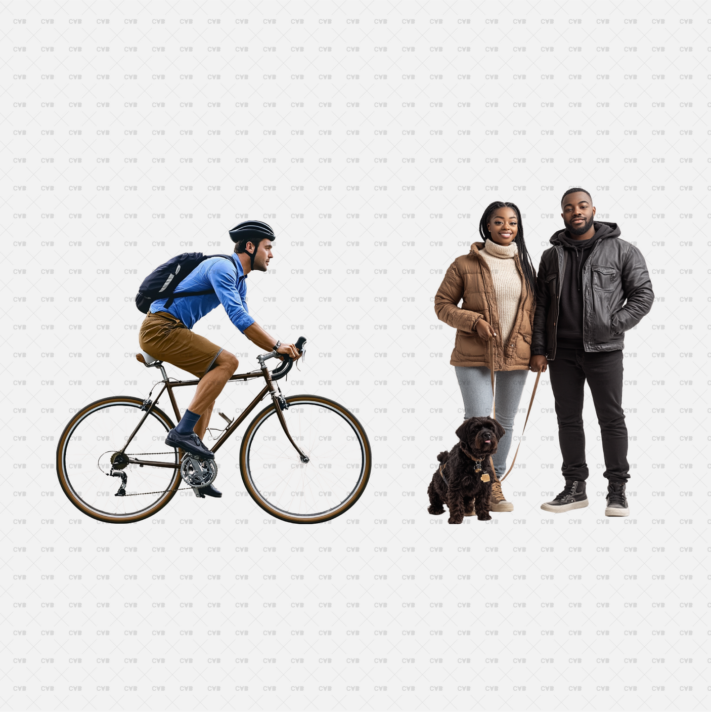 download high quality png cutouts Cadasbuilt people in parks cycling