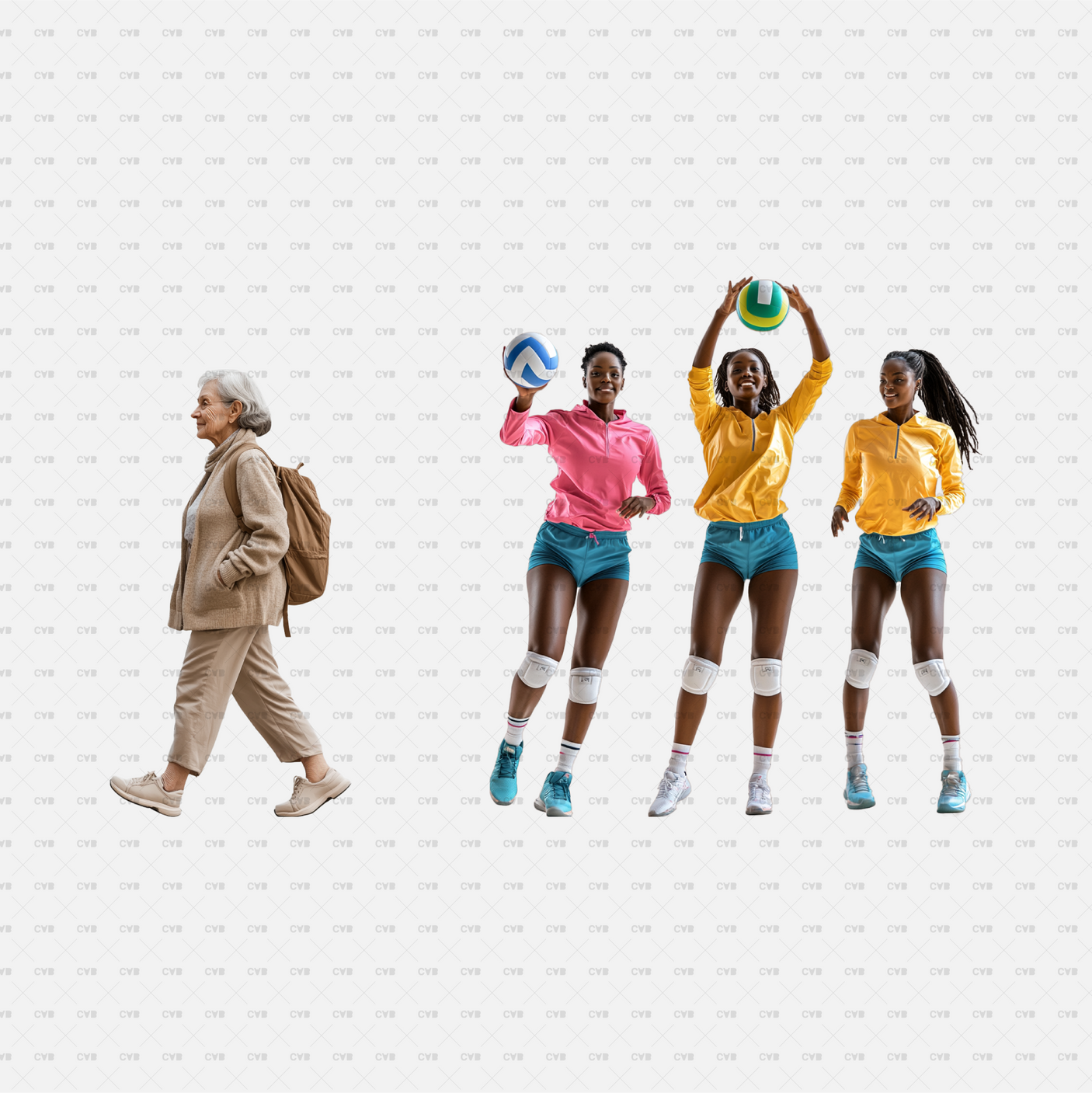 download high quality png cutouts Cadasbuilt people in parks playing volleyball