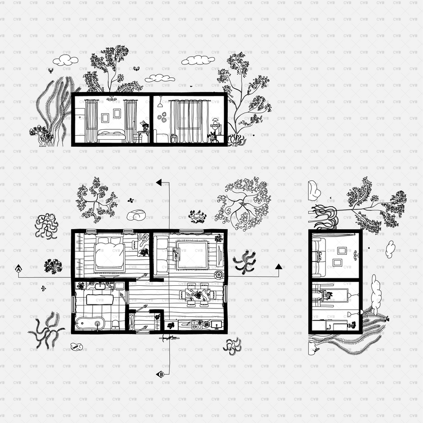 CAD and Vector Junya Ishigami Drawings Template (250 Blocks)