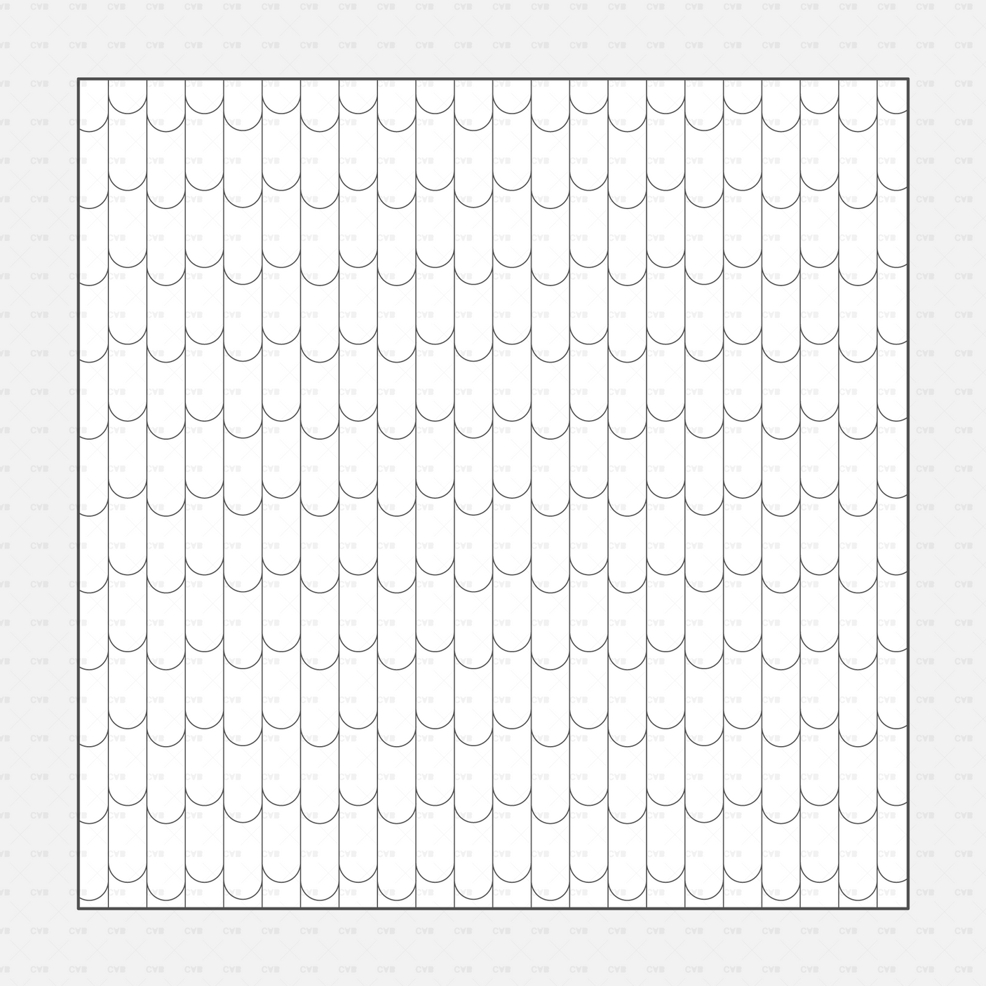Vector Illustrator Pattern roof patterns CADasbuilt AI SVG dome clay tiles, rounded overlaps forming vertical courses.