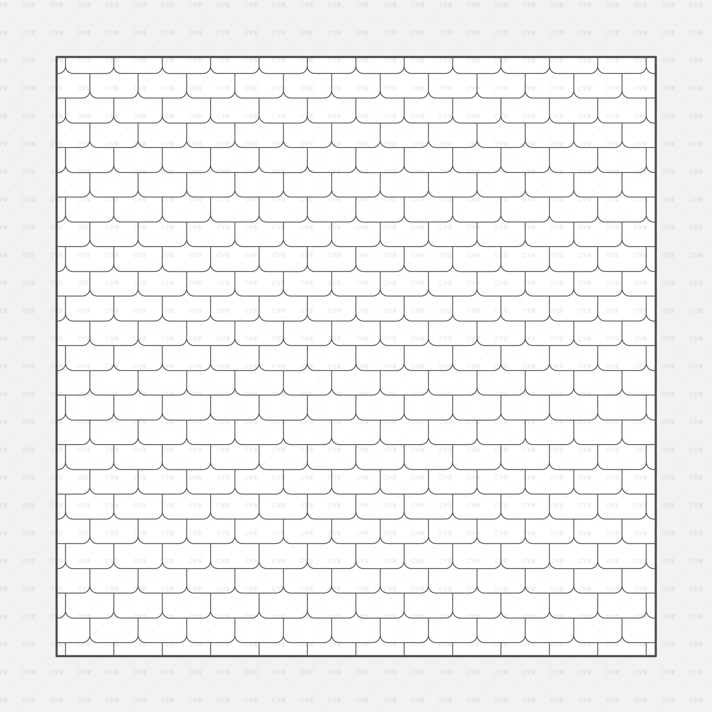 Vector Illustrator Pattern roof patterns CADasbuilt AI SVG rounded-top roof shingles arranged in even horizontal courses