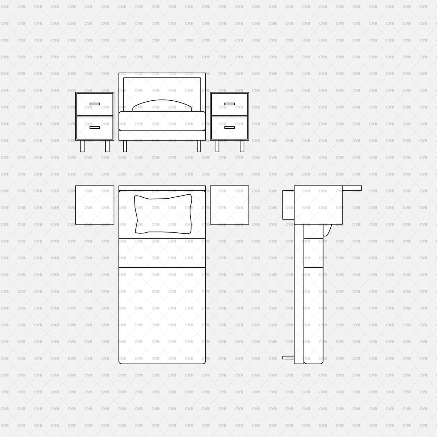 download cad dynamic and vector blocks cadasbuilt single bed