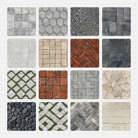 Seamless Pattern Library of Pavements Textures cadasbuilt landscape free download